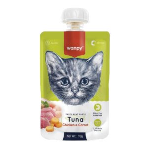 Wanpy Tasty Meat Paste Pouch – Tuna, Chicken & Carrot (90g)