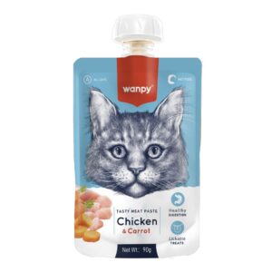 Wanpy Tasty Meat Paste Pouch – Chicken & Carrot (90g)