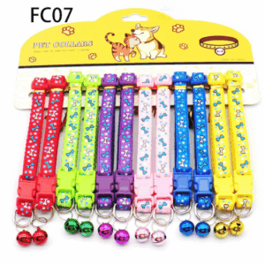 Foot Print Nylon Thread Cat Collars with Bell 1 Piece
